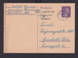 Ganzsache Mannheim Baden Württemberg Deutsches Reich Drittes Reich Karte - Storia Postale