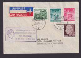 Flugpost Brief Air Mail Air France Frankreich Inter. DDR Zuleitung Buenos Aires - Briefe U. Dokumente
