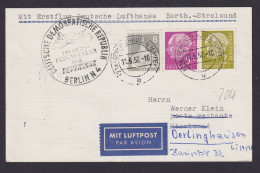 Flugpost Brief Air Mail Heuss Zusammendruck Erstflug Lufthansa Barth Stralsund - Se-Tenant