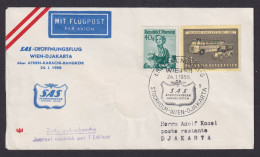 Flugpost Brief Air Mail SAS Eröffnungsflug Wien Djakarta Indonesien über Athen - Lettres & Documents