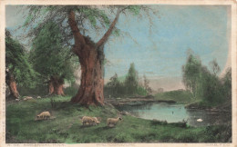 PEINTRES & TABLEAUX - Alfred De Bréanski - Paysage - Moutons - Forêt - Carte Postale Ancienne - Malerei & Gemälde