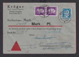 Berlin Deutsches Reich Drittes Reich Brief Nachnahme M Anhängender - Cartas & Documentos