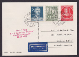 Flugpost Brief Air Mail Berlin Gute Frankatur Gedächtniskirche Glocke Männer Auf - Storia Postale