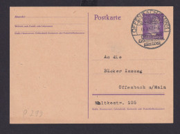 Ganzsache Offenbach Main Hessen Deutsches Reich Drittes Reich Karte SST - Storia Postale