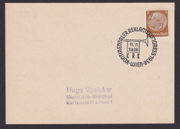 Wien Österreich Deutsches Reich Karte SST Kontinentaler Reklamekongress 1938 - Covers & Documents