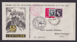 Helikopter Flugpost Brief Air Mail Luxemburg Strassburg Nach Wacken Strasbourg - Cartas & Documentos