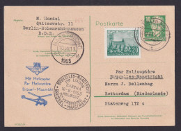 Helikopter Flugpost Brief DDR Ganzsache Köpfe Bebel Sabena Inter. Zuleitung - Lettres & Documents