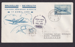 Flugpost Brief Air Mail Sabena Toller Umschlag Weltkugel Globus Brüssel Beirut - Altri & Non Classificati