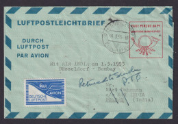 Flugpost Bund Ganzsache LF 6 Besetzung Zulassungsmarke FZ1 Sehr Gute Destination - Lettres & Documents