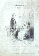 Litho Daumier Honoré Mésaventures Et Désappointements De Mr Gogo N°2 Gavarni Paul 1838 - Prenten & Gravure