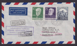 Flugpost Air Mail Brief Berlin Gute Frankatur Philharmonie 73 + Männer Auf Gutem - Covers & Documents