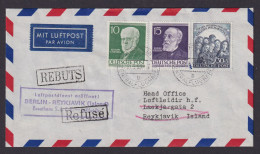 Flugpost Air Mail Brief Berlin Gute Frankatur Philharmonie 73 + Männer Auf Gutem - Cartas & Documentos