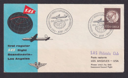 Flugpost Brief Air Mail SAS Erstflug Stockholm Schweden Los Angeles USA - Briefe U. Dokumente