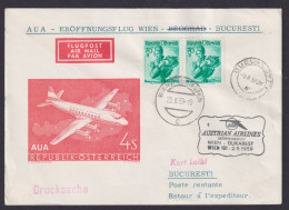 Flugpost Brief Air Mail Österreich AUA Eröffnungsflug Paar Trachten Wien - Lettres & Documents