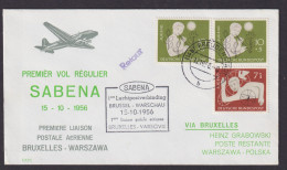 Flugpost Brief Air Mail Sabena Brüssel Warschau Polen Bund Freudenstadt - Sonstige & Ohne Zuordnung