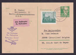 Helikopter Flugpost Brief DDR Ganzsache Köpfe Bebel Sabena Inter. Zuleitung - Cartes Postales - Oblitérées