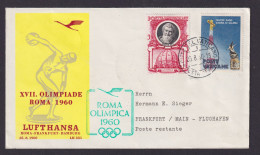 Flugpost Brief Air Mail Lufthansa XVII Olympia Rom Hamburg Vatican 25.8.1960 - Briefe U. Dokumente