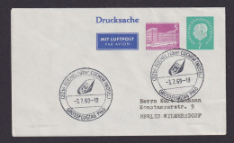 Flugpost Brief Air Mail Berlin Privatganzsache WST Heuss + Bauten Büchel Cochem - Storia Postale