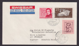 Flugpost Brief Air Mail Swissair DDR Zuleitung Schönefeld über Berlin Grünau - Briefe U. Dokumente