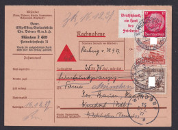 Deutsches Reich Zusammendruck MIF Hindenburg & WHW Auf Nachnahme München - Storia Postale