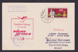 Flugpost Brief Air Mail Lufthansa LH 604 Frankfurt Teheran Iran Boeing Jet 720 B - Storia Postale
