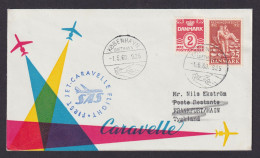 Flugpost Brief Air Mail Dänemark Erstflug Jet Caravelle Kopenhagen Frankfurt - Storia Postale