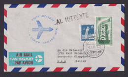 Flugpost Brief Air Mail Swissair Erstflug Zürich Mailand Rom Italien Zuleitung - Covers & Documents