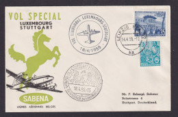 Flugpost Brief Air Mail Luxemburg Sabena Stuttgart Zuleitung DDR Leipzig - Brieven En Documenten