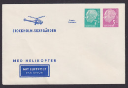 Flugpost Brief Air Mail Bund Privatganzsache 2 WST Heuss Stockholm Skärgarden - Private Covers - Mint