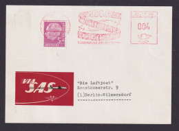 Flugpost Brief Air Mail Absenderfreistempel SAS 004 + ZuF Heuss Skandinavian - Briefe U. Dokumente