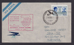 Flugpost Brief Air Mail Argentinien Buenos Aires Rom Nach Jena AA Aerolineas - Aerei