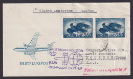 Flugpost Air Mail Brief Niederlande KLM Erstflug MEF Amsterdan Houston Texas USA - Luftpost