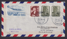 Frankreich Flugpost Brief Air Mail Air France Schöne Vignette MIF DDR Schönefeld - Aerei