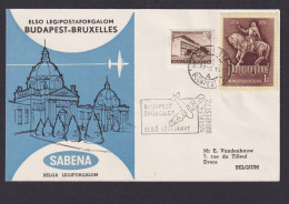 Flugpost Brief Air Mail Ungarn Sabena Budapest Brüssel Belgien Sehr Schönes - Cartas & Documentos