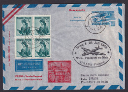 Flugpost Brief Air Mail Österreich Inter. Ganzsache 1Sch. + Trachten Viererblock - Altri & Non Classificati