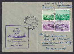 Flugpost Brief Air Mail Türkei Erstflug Lufthansa LH 299 Ankara Hamburg 2.4.1961 - Lettres & Documents