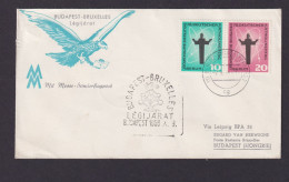 Flugpost Brief Air Mail Toller Umschlag Greifvogel Adler Budapest Ungarn Brüssel - Airplanes