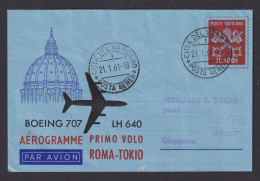 Flugpost Brief Air Mail Boeing 707 LH 640 Rom Tokio Japan Vatikan Zuleitung - Usados