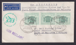 Flugpost Brief Air Mail SAS Stockholm Mallorca Spanien Inter. DDR MEF Zuleitung - Lettres & Documents