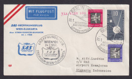 Flugpost Brief Air Mail SAS Eröffnungsflug Wien Djakarta Inter. DDR Zuleitung - Storia Postale