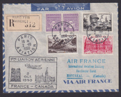 Flugpost Brief Air Mail Air France Paris Frankreich Montreal Kanada Einschreiben - Cartas & Documentos