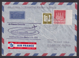 Flugpost Brief Air Mail Air France Frankreich Caravelle Erstflug München Berlin - Lettres & Documents