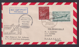 Flugpost Brief Air Mail Sabena Brüssel Budapest Ungarn DDR Zuleitung Ab Berlin - Sonstige & Ohne Zuordnung