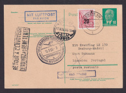 Flugpost Brief Air Mail DDR Ganzsache Pieck P 53 ZuF Fünfjahrsplan Zuleitung - Lettres & Documents