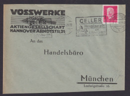 Perfin Lochung Deutsches Reich Brief EF Hindenburg VW Vosswerke Reklame Umschlag - Lettres & Documents