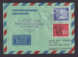 Flugpost Brief Air Mail Gutes Aerogramm überfrankiert Berlin Bund Destination - Storia Postale