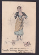 Ansichtskarte Neujahr Schwein Glücksschwein Tiere N. Dresden 1901 - Other & Unclassified
