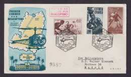 Helikopter Flugpost Brief Air Mail Spanisch Guinea Santa Isabel Madrid Spanien - Cartas & Documentos