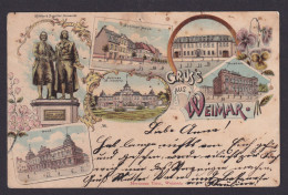 Litrho Ansichtskarte Weimar Thüringen Schiller Haus Belvedere Goethe Schiller - Autres & Non Classés