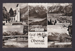 Ansichtskarte Oberau Bayern Bayrische Alpen Dorfkirche Loisachbrücke Zugspitz - Autres & Non Classés